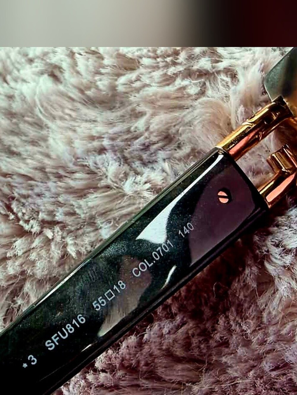 Furla Butterfly Sunglasses Smoke Gradient Lenses Shiny Black Mother of Pearl NEW - Picture 7 of 7